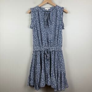 Pinch Mini Dress Women's‎ Small Blue White Floral Ruffle Sleeve Feminine Boho